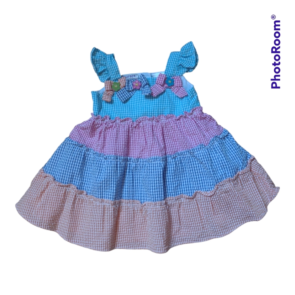 Blueberi Blvd Baby Girl's Sundress Multi Color Gingham 12 Months